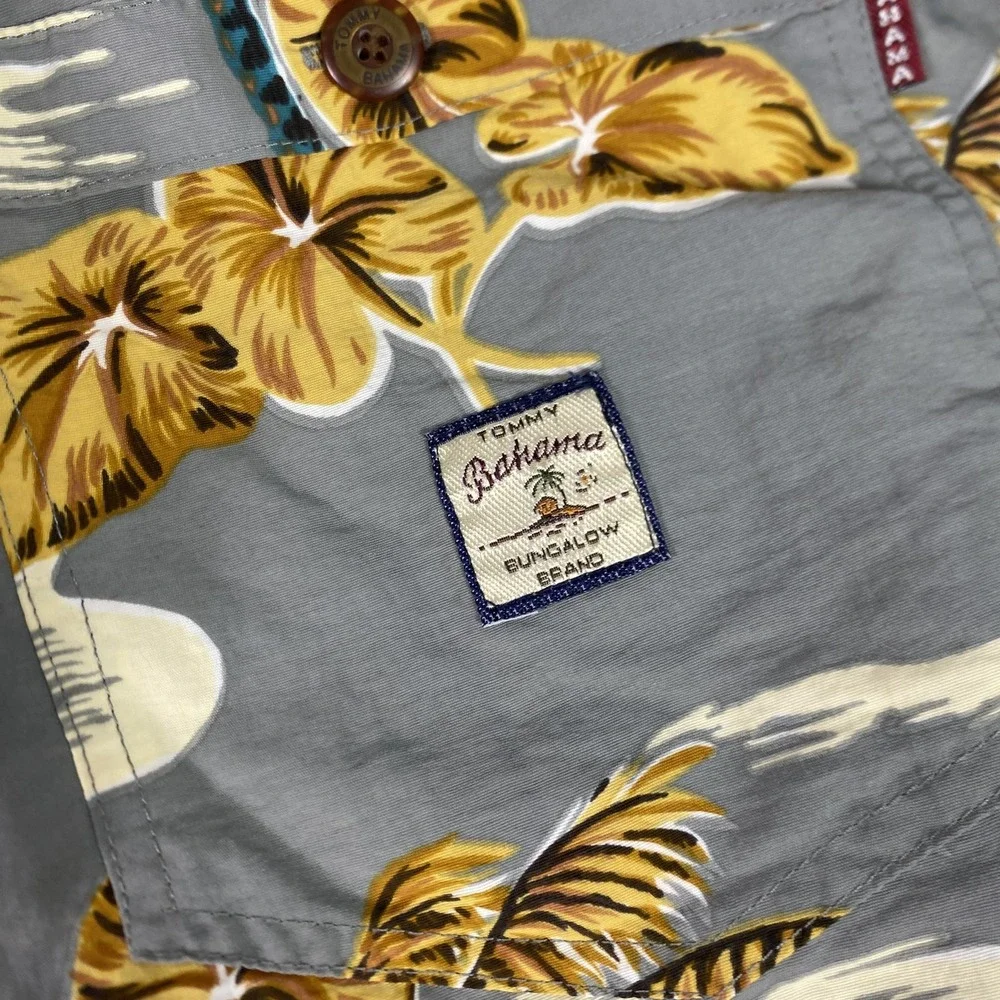 Tommy Bahama Shorts Mens‎ Large Gray Hula Girl Hawaiian Swim Trunks Mesh Lined